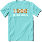 1998 Limited Edition T-Shirt | Goud - Zilver | Grappig Verjaardag en Feest Cadeau Shirt | Dames - Heren - Unisex | Tshirt Kleding Kado | - Licht Blauw - L