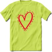 Valentijn Hart T-Shirt | Grappig Valentijnsdag Cadeautje voor Hem en Haar | Dames - Heren - Unisex | Kleding Cadeau | - Groen - M