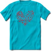 Valentijn Hart T-Shirt | Grappig Valentijnsdag Cadeautje voor Hem en Haar | Dames - Heren - Unisex | Kleding Cadeau | - Blauw - S