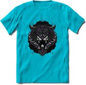 Tijger - Dieren Mandala T-Shirt | Paars | Grappig Verjaardag Zentangle Dierenkop Cadeau Shirt | Dames - Heren - Unisex | Wildlife Tshirt Kleding Kado | - Blauw - L