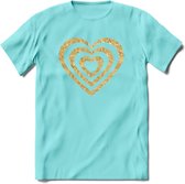 Valentijn Goud Hart T-Shirt | Grappig Valentijnsdag Cadeautje voor Hem en Haar | Dames - Heren - Unisex | Kleding Cadeau | - Licht Blauw - XXL
