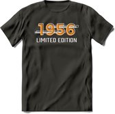1956 Limited Edition T-Shirt | Goud - Zilver | Grappig Verjaardag en Feest Cadeau Shirt | Dames - Heren - Unisex | Tshirt Kleding Kado | - Donker Grijs - XL