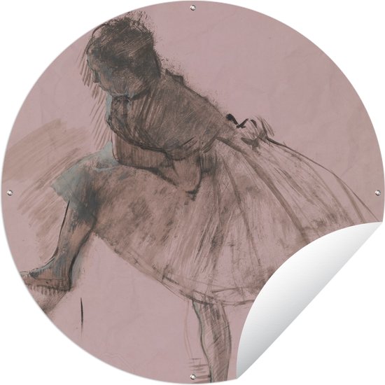 Tuincirkel Studie van een balletdanser - Schilderij van Edgar Degas - 90x90 cm - Ronde Tuinposter - Buiten