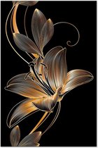 Schilderij - Delicacy of Lilies (1 Part) Vertical.