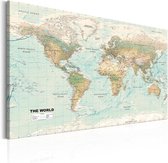 Schilderij - World Map: Beautiful World.