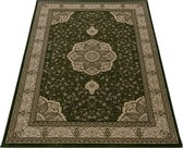 Loper Klassieke oosterse Tapijt 9mm in de Kleur Groen - Beige