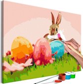 Doe-het-zelf op canvas schilderen - Easter Rabbit.
