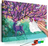 Doe-het-zelf op canvas schilderen - Purple Deer.