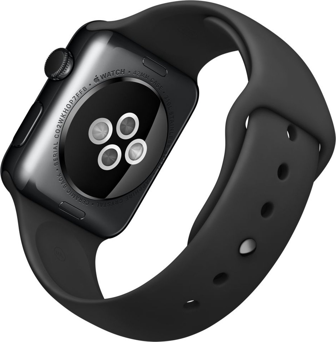 Apple Watch Series 1 Smartwatch 42mm Roestvrij staal - Zwart sportband |  bol.com