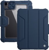 Nillkin Apple iPad Mini 6 Cover Tri-Fold Book Case Camera Slider Blauw