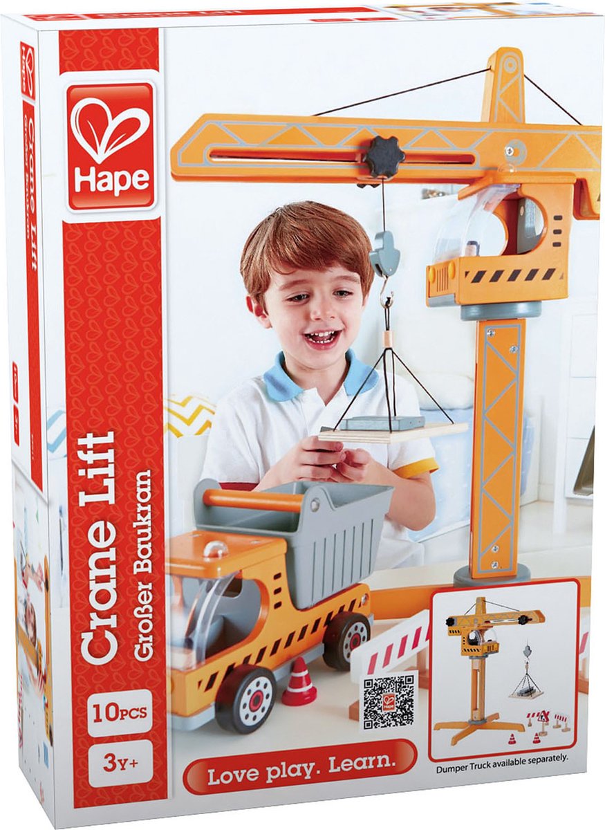 Hape Grote Bouwkraan met Bouwplaats Accessoires - Speelgoed Kraan voor Kinderen vanaf 3 jaar — afbeelding 12