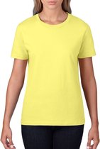Basic ronde hals t-shirt licht geel voor dames - Casual shirts - Dameskleding t-shirt licht geel S (36/48)