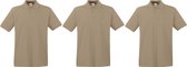 Khaki polo shirt premium van katoen voor heren - Polo t-shirts voor heren S (EU 48)