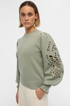 Object Trui Objreynard Ls Knit Pullover Rep 23036268 Seagrass Dames Maat - L