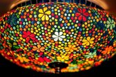 Plafondlamp mozaïek multi colour flower design - 25 cm.