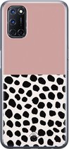 Casimoda® hoesje - Geschikt voor Oppo A72 - Stippen roze - Siliconen/TPU - Roze