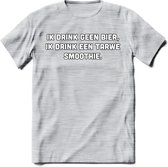 Ik Drink Geen Bier, Ik Drink Een Tarwe Smoothie T-Shirt | Bier Kleding | Feest | Drank | Grappig Verjaardag Cadeau | - Licht Grijs - Gemaleerd - 3XL