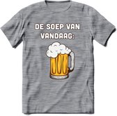 De Soep Van Vandaag T-Shirt | Bier Kleding | Feest | Drank | Grappig Verjaardag Cadeau | - Donker Grijs - Gemaleerd - M