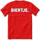 Biertje. T-Shirt | Bier Kleding | Feest | Drank | Grappig Verjaardag Cadeau | - Rood - S