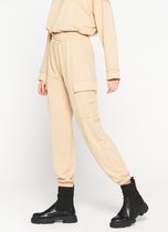 LOLALIZA Joggingbroek met zakken - Beige - Maat XXL