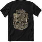 I Make Beer Disappear T-Shirt | Bier Kleding | Feest | Drank | Grappig Verjaardag Cadeau | - Zwart - S