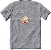 Abraham onze klusser T-Shirt | Grappig Abraham 50 Jaar Verjaardag Kleding Cadeau | Dames – Heren - Donker Grijs - Gemaleerd - 3XL