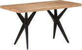 Decoways - Eettafel 140x70x76 cm massief acaciahout