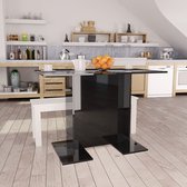 Decoways - Eettafel 110x60x75 cm spaanplaat hoogglans zwart
