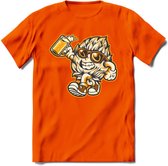 Hopman T-Shirt | Bier Kleding | Feest | Drank | Grappig Verjaardag Cadeau | - Oranje - L