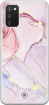 Casimoda® hoesje - Geschikt voor Samsung A03s - Marmer roze paars - Backcover - Siliconen/TPU - Paars