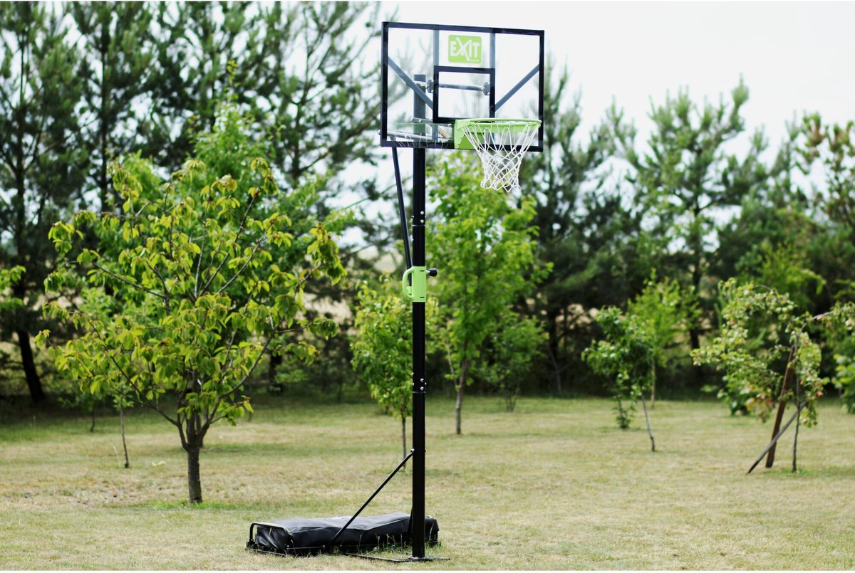 EXIT Polestar Adjustable Basketball Hoop - On Wheels - Green/Black - with  Dark Ring: : Sports & Outdoors