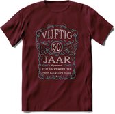 50 Jaar Legendarisch Gerijpt T-Shirt | Lichtblauw - Grijs | Grappig Verjaardag en Feest Cadeau Shirt | Dames - Heren - Unisex | Tshirt Kleding Kado | - Burgundy - L