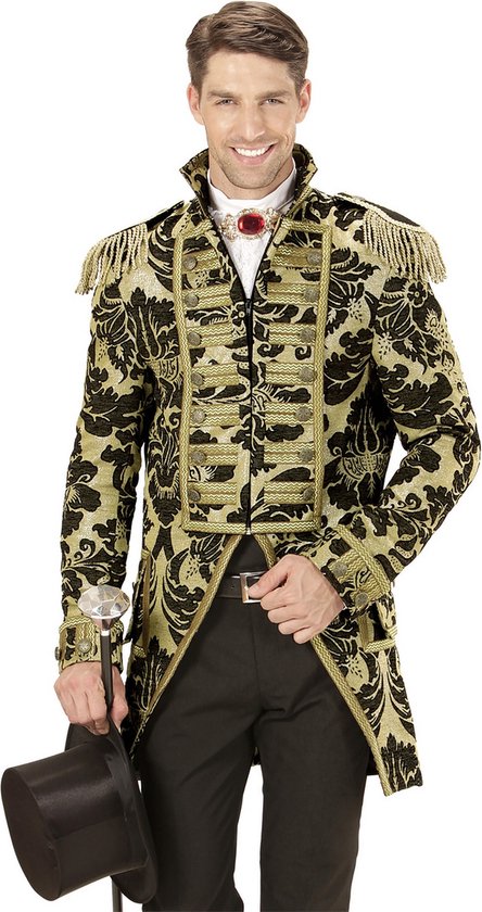 Widmann - Middeleeuwen & Renaissance Kostuum - Royale Frackjas Parade Goud Man - Goud - Medium - Halloween - Verkleedkleding