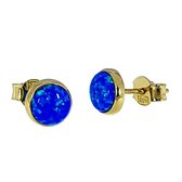 Gouden Oorknoppen Opaal 6 mm 14 karaats