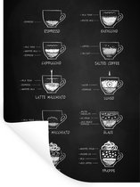 Muurstickers - Sticker Folie - Keuken - Koffie - Melk - 60x80 cm - Plakfolie - Muurstickers Kinderkamer - Zelfklevend Behang - Cadeau voor vrouw - Zelfklevend behangpapier - Stickerfolie