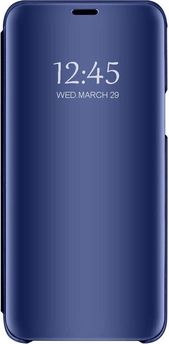 LuxeBass Hoesje geschikt voor Samsung Galaxy A42 Hoesje - Clear View Case - Blauw