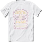 60 Jaar Legendarisch Gerijpt T-Shirt | Oud Roze - Ivoor | Grappig Verjaardag en Feest Cadeau Shirt | Dames - Heren - Unisex | Tshirt Kleding Kado | - Wit - XXL