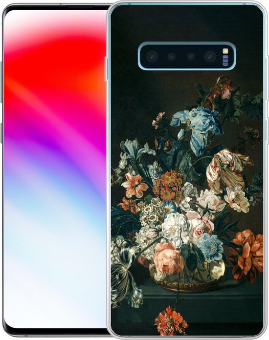 Telefoonhoesje Geschikt voor Samsung Galaxy S10 Plus hoesje - Stilleven met bloemen - Oude meesters - Kunst - Siliconen Telefoonhoesje Telefoonhoesje
