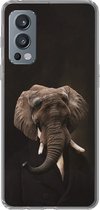 Telefoonhoesje Geschikt voor OnePlus Nord 2 5G hoesje - Olifant - Dieren - Kunst - Siliconen Telefoonhoesje