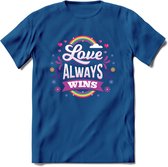 Love Wins | Pride T-Shirt | Grappig LHBTIQ+ / LGBTQ / Gay / Homo / Lesbi Cadeau Shirt | Dames - Heren - Unisex | Tshirt Kleding Kado | - Donker Blauw - 3XL