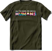All The Same | Pride T-Shirt | Grappig LHBTIQ+ / LGBTQ / Gay / Homo / Lesbi Cadeau Shirt | Dames - Heren - Unisex | Tshirt Kleding Kado | - Leger Groen - M