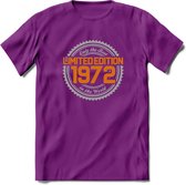 1972 Limited Edition Ring T-Shirt | Zilver - Goud | Grappig Verjaardag en Feest Cadeau Shirt | Dames - Heren - Unisex | Tshirt Kleding Kado | - Paars - L