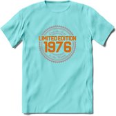 1976 Limited Edition Ring T-Shirt | Zilver - Goud | Grappig Verjaardag en Feest Cadeau Shirt | Dames - Heren - Unisex | Tshirt Kleding Kado | - Licht Blauw - XL