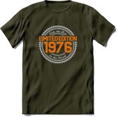1976 Limited Edition Ring T-Shirt | Zilver - Goud | Grappig Verjaardag en Feest Cadeau Shirt | Dames - Heren - Unisex | Tshirt Kleding Kado | - Leger Groen - XL