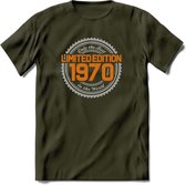1970 Limited Edition Ring T-Shirt | Zilver - Goud | Grappig Verjaardag en Feest Cadeau Shirt | Dames - Heren - Unisex | Tshirt Kleding Kado | - Leger Groen - S