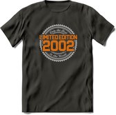 2002 Limited Edition Ring T-Shirt | Zilver - Goud | Grappig Verjaardag en Feest Cadeau Shirt | Dames - Heren - Unisex | Tshirt Kleding Kado | - Donker Grijs - L