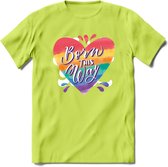 Born This Way | Pride T-Shirt | Grappig LHBTIQ+ / LGBTQ / Gay / Homo / Lesbi Cadeau Shirt | Dames - Heren - Unisex | Tshirt Kleding Kado | - Groen - L