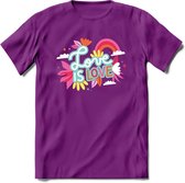Love is Love | Pride T-Shirt | Grappig LHBTIQ+ / LGBTQ / Gay / Homo / Lesbi Cadeau Shirt | Dames - Heren - Unisex | Tshirt Kleding Kado | - Paars - XL