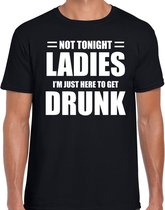 Just here to get drunk / Alleen hier om dronken te worden fun t-shirt - zwart - heren - Feest outfit / kleding / shirt 2XL