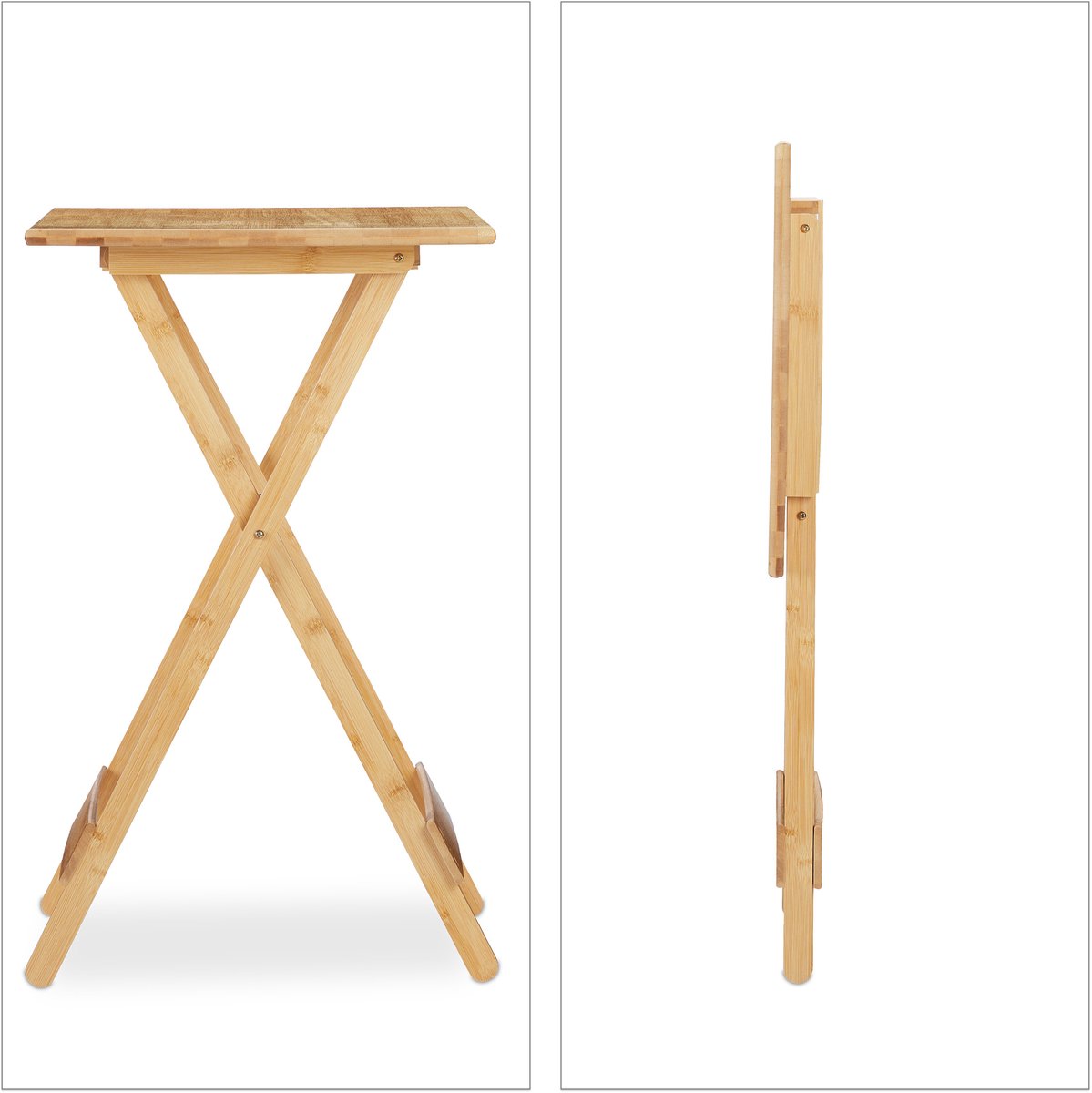 Relaxdays bamboe klaptafel - balkontafeltje - bijzettafel - opklaptafel